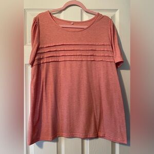 Women's Salmon/Coral Color Short Sleeve Top